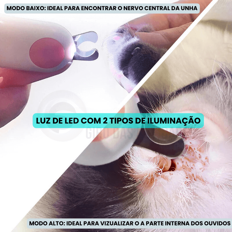 PetsNail - Cortador de Unhas com Led de Segurança para Pets