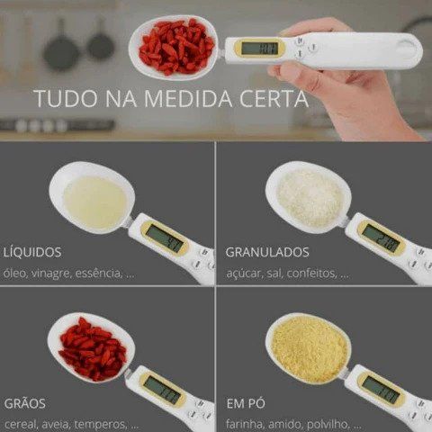 Colher de Medida Digital Golden - Giro das Novidades